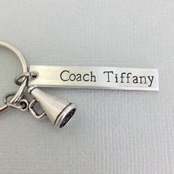 Double Sided Cheerleading Coach Keychain, Cheer Coach Gift, Custom Coach Gift