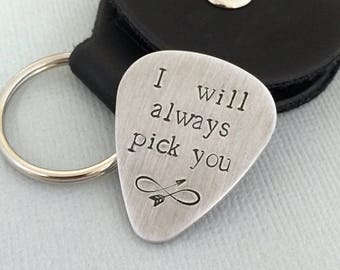 Double face I Will Always Pick You Guitar Pick, Cadeau d’anniversaire, Cadeau pour lui, Cadeau homme, Cadeau pour mari, Infini, Cadeau petit ami