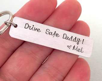 Double Sided Drive Safe Daddy Keychain, Dad Keyring, Gift for Father, Father's Day Gift, Husband Gift, Gift for Him, Gift from Daughter