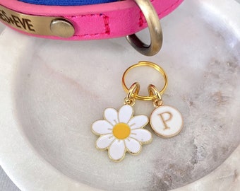 Daisy Pet Collar Charm, Dog Tag, Cat Tag, Kitten Tag, Puppy Tag, Collar Accessories, Flower Tag