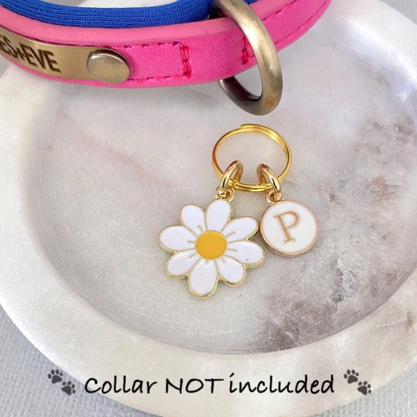 Daisy Pet Collar Charm, Dog Tag, Cat Tag, Kitten Tag, Puppy Tag, Collar Accessories, Flower Tag