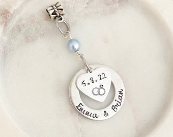 Personalised Something Blue for Bride, Bridal Memento, Bouquet Charm, Bridal Shower Gift, Memorial Tag, Bouquet Pendant, Wedding Keepsake