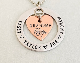 Custom Mother Necklace, Grandma Jewelry, Kids Necklace, Mother's Day, Birthday Gift, Grammy Necklace, Mum Necklace, Gift for Mom, Nana Gift