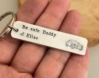 Personalised Police Officer Keychain, Gift from Police Wife, Policeman Gift, Police Woman, Cop Keyring, Be Safe, Gift from Kids