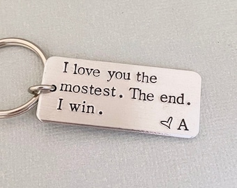 Je t'aime le plus porte-clés, petite amie copain, cadeau mari femme, anniversaire, cadeau pour homme, cadeau couple
