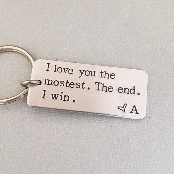 I Love You The Most Keychain, Girlfriend Boyfriend Keyring, Husband Wife Gift, Anniversary, Gift for Men, Couple Gift