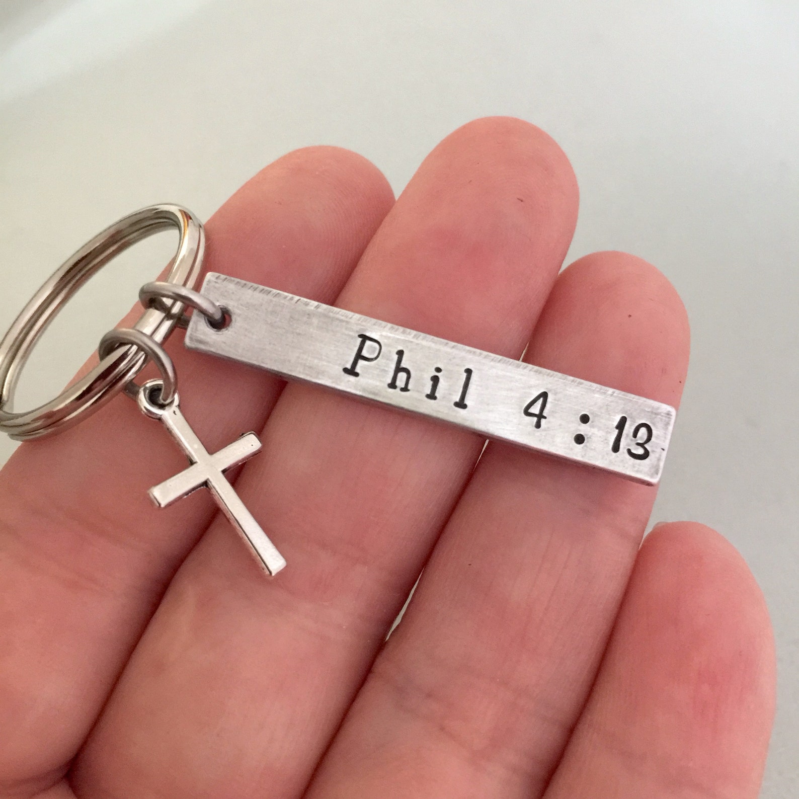 Personalised Bible Verse Keychain Cross Keychain First Etsy