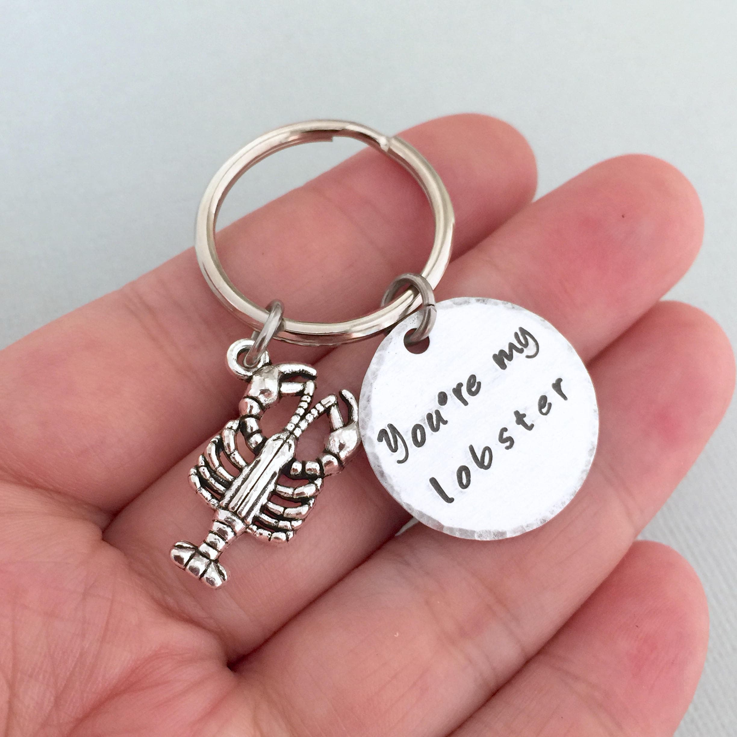 Portachiavi Personalizzato Aragosta "You're My Lobster", Portachiavi In Acciaio Inox, Simpatico Regalo Per Amici E Insegnanti