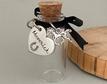Double Sided Horse Hair Memorial Jar, Horse Memorial Gift, Horse Mane, Loss of Horse Gift, Pet Loss Gift, Death of Horse Gift, Loss of Pony