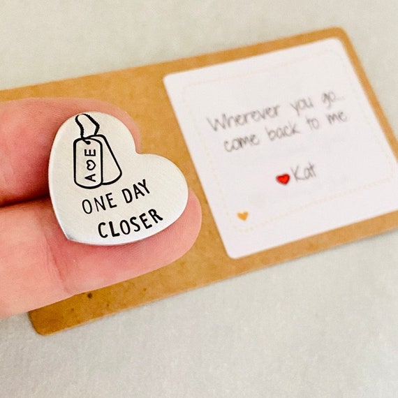Personalised One Day Closer Token, Military Gift, Long Distance Gift for Boyfriend, Husband Gift, Valentine's Day, Deployment Gift, LDR Gift