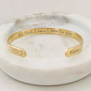 Pulsera para la madre de la novia, regalo para mamá, regalo de boda, joyería nupcial, mensaje oculto, regalo del Día de la Madre, pulsera para mamá, regalo de la novia