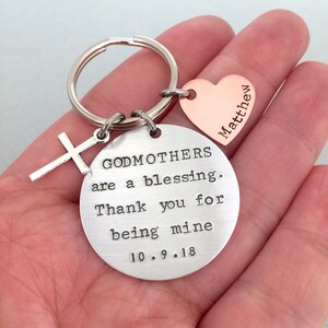 Gift for Godmother, Godmother Keychain, Godmother Are A Blessing, Gift from Godchild, Goddaughter Gift, First Communion Gift, Baptism Gift imagem 2