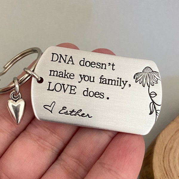 Personalised Stepmother Keychain, Stepmother of The Bride Gift, Stepmum Keyring, Bonus Mom Gift, Mother's Day Keepsake, Gift for Mom