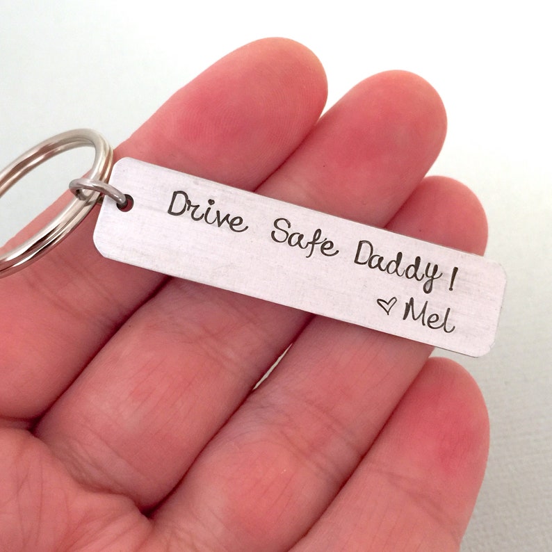 Double Sided Drive Safe Daddy Keychain Dad Keyring Gift for Etsy