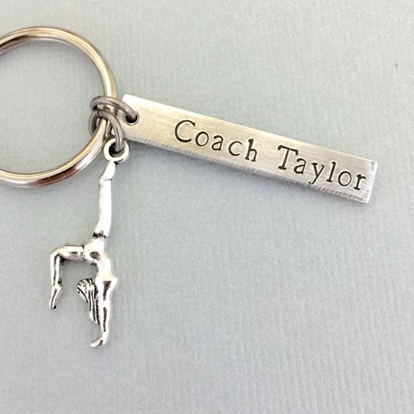 Double Sided Gymnastic Coach Keychain, Gymnastic Coach Gift, Gymnast Keychain, Coach Appreciation Gift, Gift for Coach