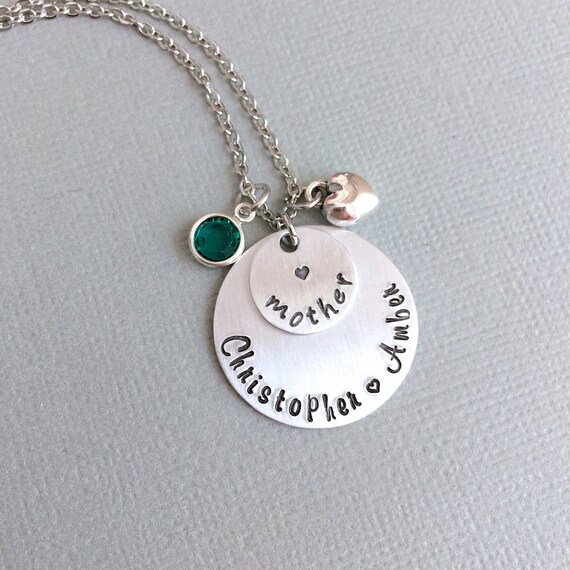 Personalized Mother Necklace Hand 