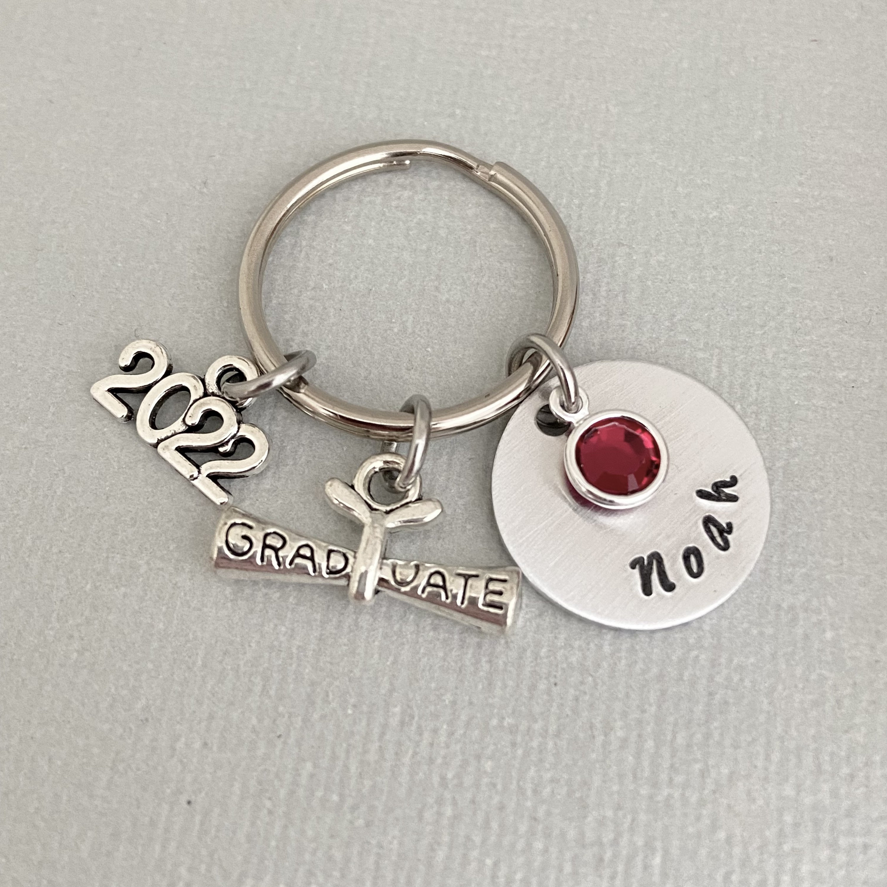 Personalized Graduation Keychain Name Disc Graduation Gift