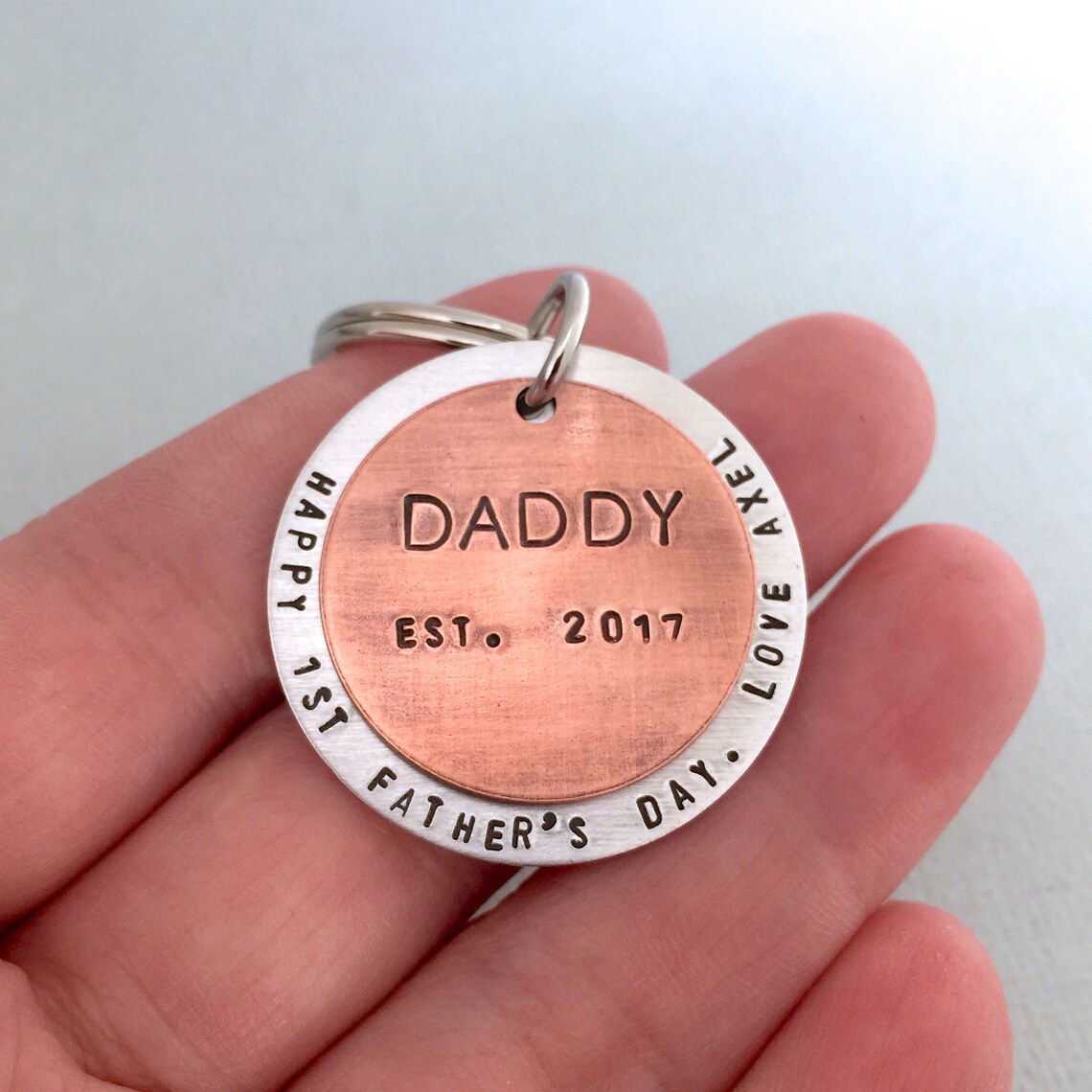 First Father's Day Keychain Gift for Dad Daddy Keychain Etsy