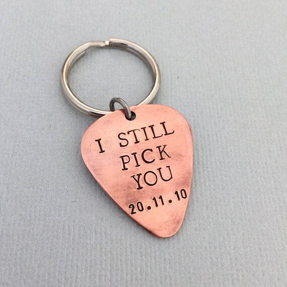 Double Sided I Still Pick You Guitar Pick Keychain, Anniversary Gift, Boyfriend Keychain, Gift for Husband, Father's Day, Men Keychain