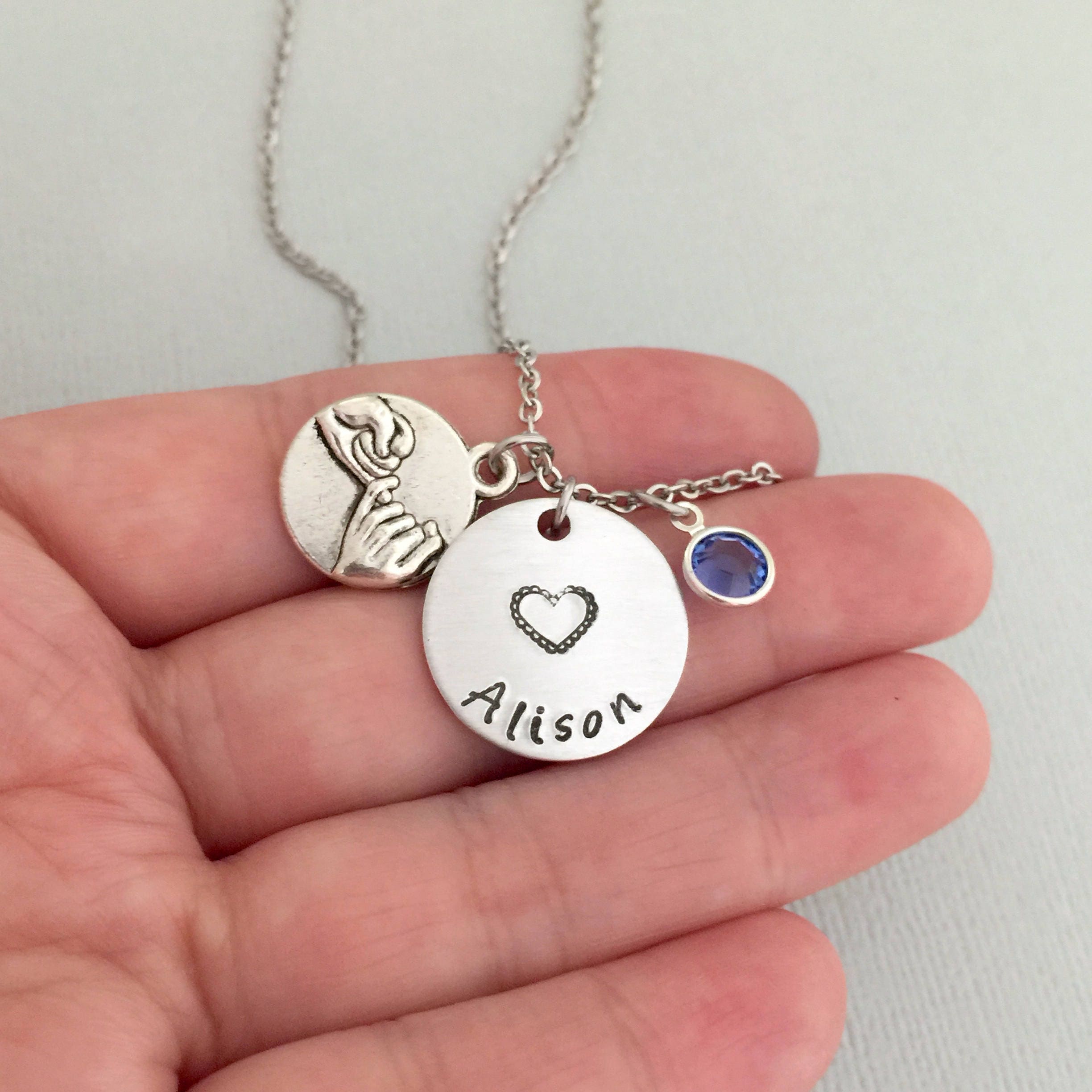 Personalized Pinky Promise Necklace Best Friends Necklace Etsy