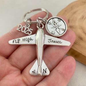 Personalised Pilot Graduation Gift, Flight Attendant Gift, Airplane Keychain, Farewell Gift, Boyfriend Gift, Friend Gift, Motivational Gift