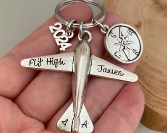 Personalisierte Pilot Abschlussgeschenk, Flugbegleiter Geschenk, Flugzeug Schlüsselbund, Abschiedsgeschenk, Freund Geschenk, Freund Geschenk, Motivationsgeschenk