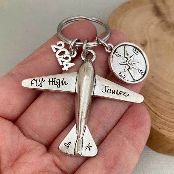 Personalised Pilot Graduation Gift, Flight Attendant Gift, Airplane Keychain, Farewell Gift, Boyfriend Gift, Friend Gift, Motivational Gift