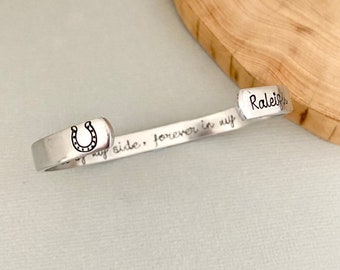 Personalised Horse Memorial Bracelet, Horse Jewelry, Horse Lover Gift, Equestrian Gift, Rodeo Bracelet, Animal Jewelry, Sympathy Gift