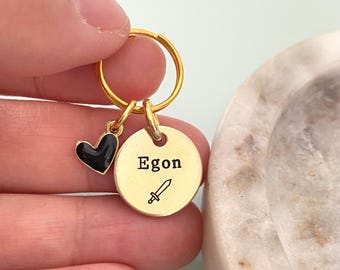 MINI Sword - Placa de identificación para mascotas, gato, collar, cachorro, gatito, perro pequeño, ligera, accesorio para collar, 15 mm (5/8 pulgadas)