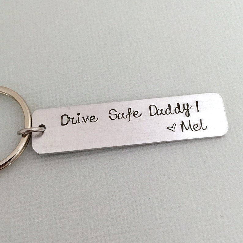 Double Sided Drive Safe Daddy Keychain Dad Keyring Gift for Etsy