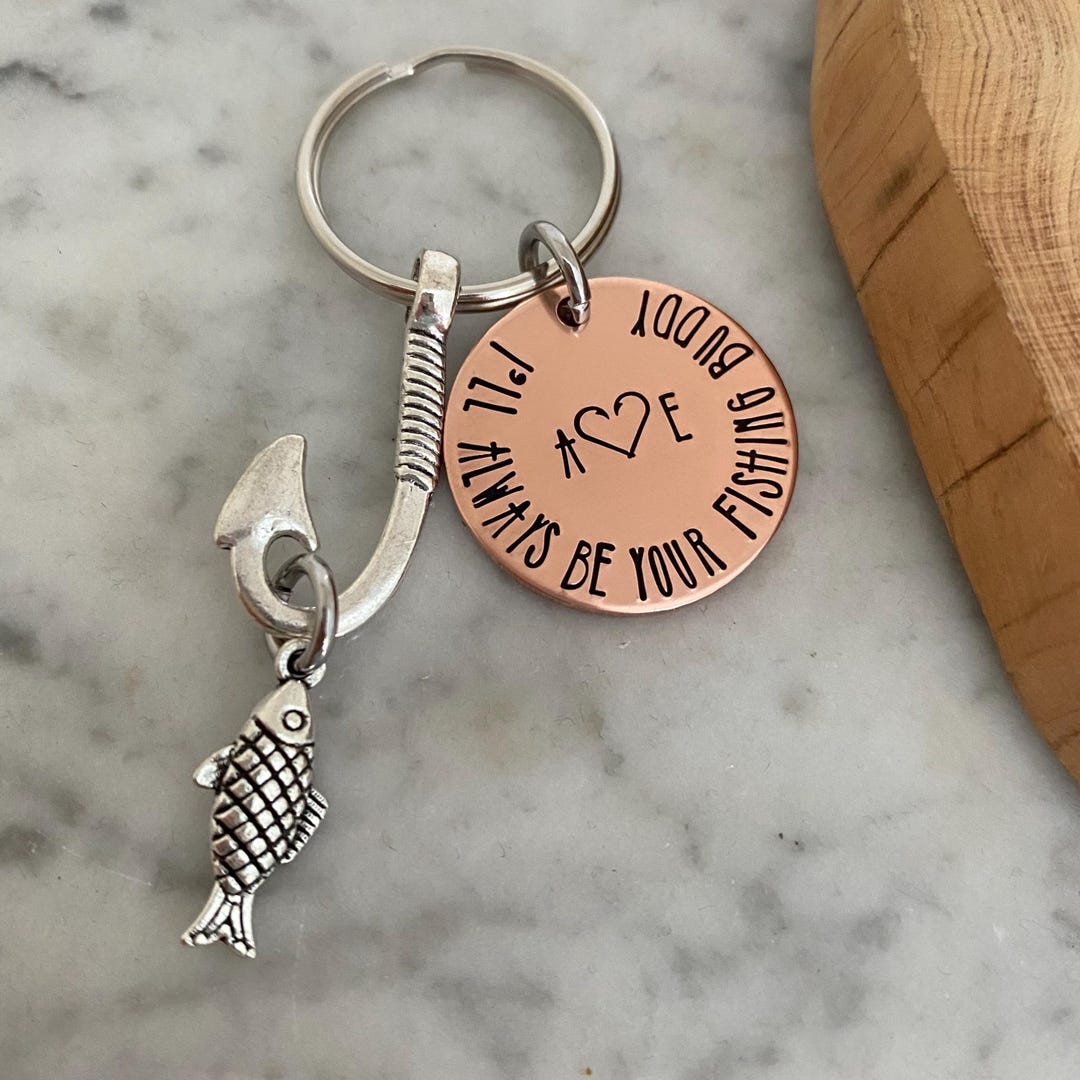 Double Sided Fishing Anniversary Keyring, Gift for Men, Fishing Buddy ...