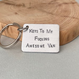 Llavero Van De Doble Cara, Regalo Del Conductor De La Furgoneta, VW Camper, Regalo Del Constructor, Fontanero, Regalo Electricista, Regalo Para Él, Regalo De Novio, Regalo De Amigo
