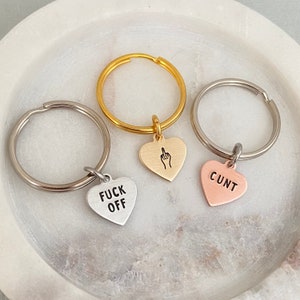 Custom Mini Profanity Keychain, Fun Gift for Friend, Middle Finger, Boyfriend Gift, Inappropriate Keyring, Best Friend Gift, Coworker Gift