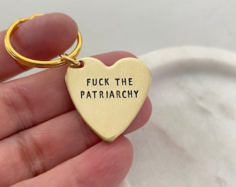 Doppelseitig F * ck The Patriarchy Schlüsselanhänger, feministisches Geschenk, Bester Freund Schlüsselanhänger, Schwester Geschenk, Freundin Geschenk, Feminismus Geschenk, Party Favor