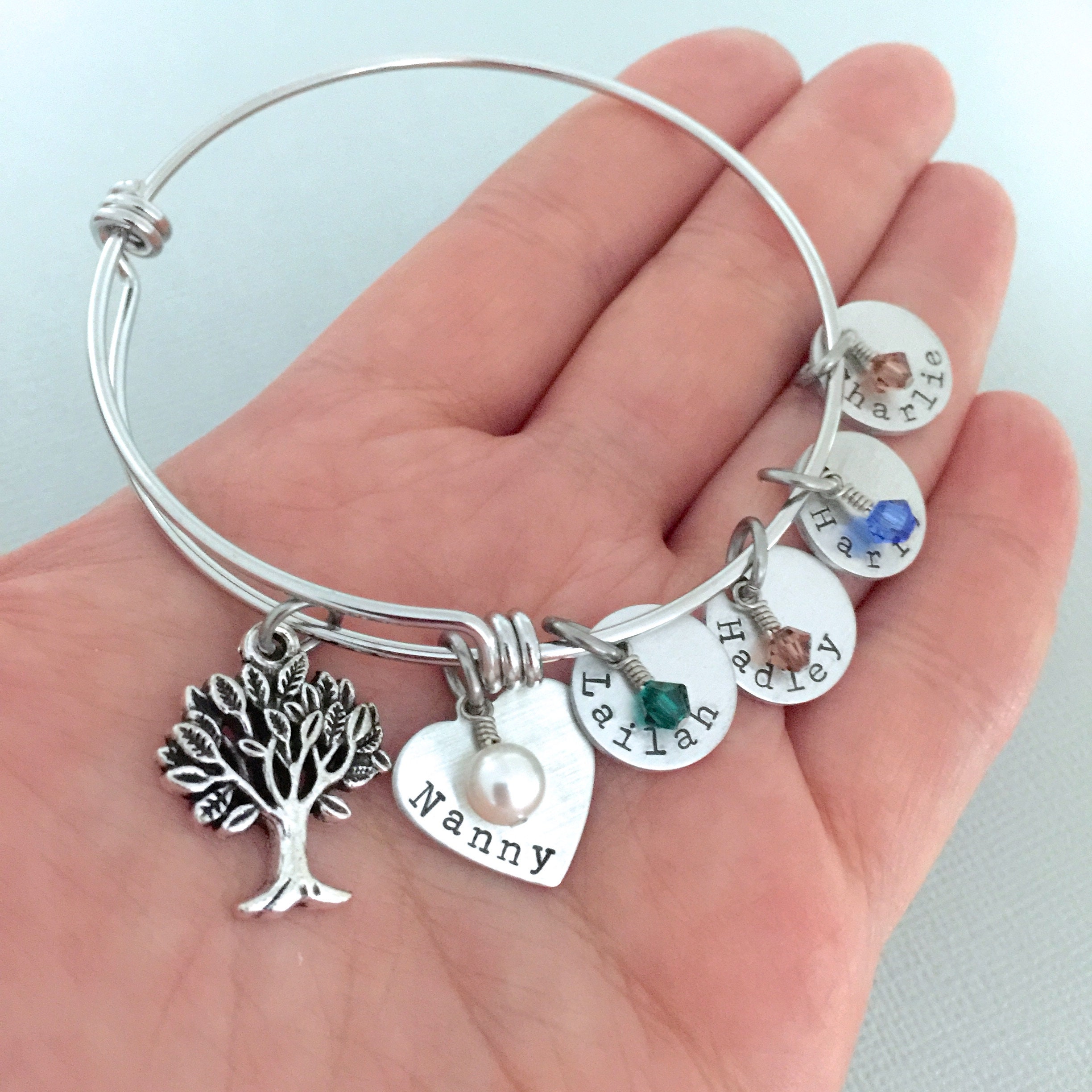 Personalized Mother Bracelet Family Tree Birthstone Etsy Australia