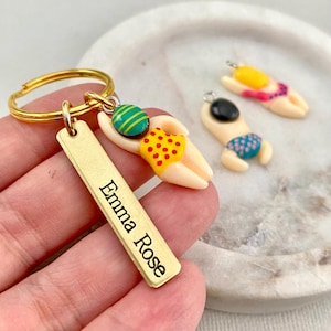 Personalised Swimming Keychain, Swimming Coach Keyring, Swimming Instructor, Swimming Team Gift, Swimming Lover Gift, Swim Keyring