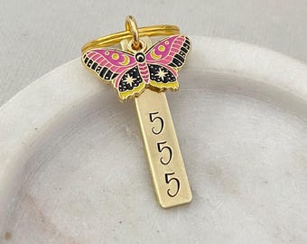 両面エンジェルナンバーキーチェーン、ラッキーナンバー、保護
