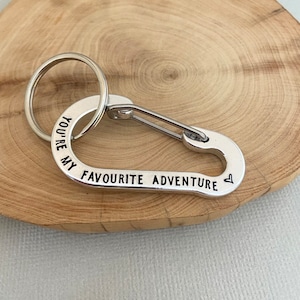 Double Sided Anniversary Gift for Him, Valentine Gift, Traveller Keyring, Long Distance Gift, Boyfriend Gift, Husband Gift, NOT for Climbing