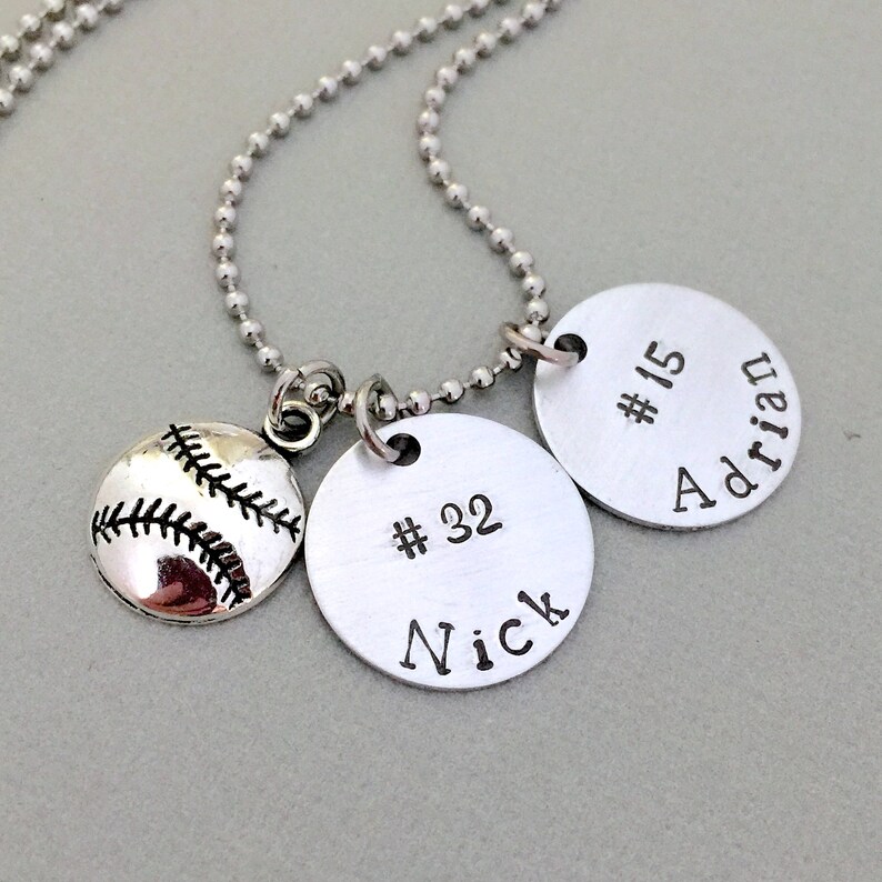 Personalized Baseball Mom Necklace Gift for Baseball Player Etsy