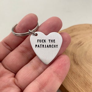 Double Sided F*ck The Patriarchy Keychain, Feminist Gift, Best Friend Keyring, Sister Gift, Girlfriend Gift, Feminism Gift, Party Favour image 2
