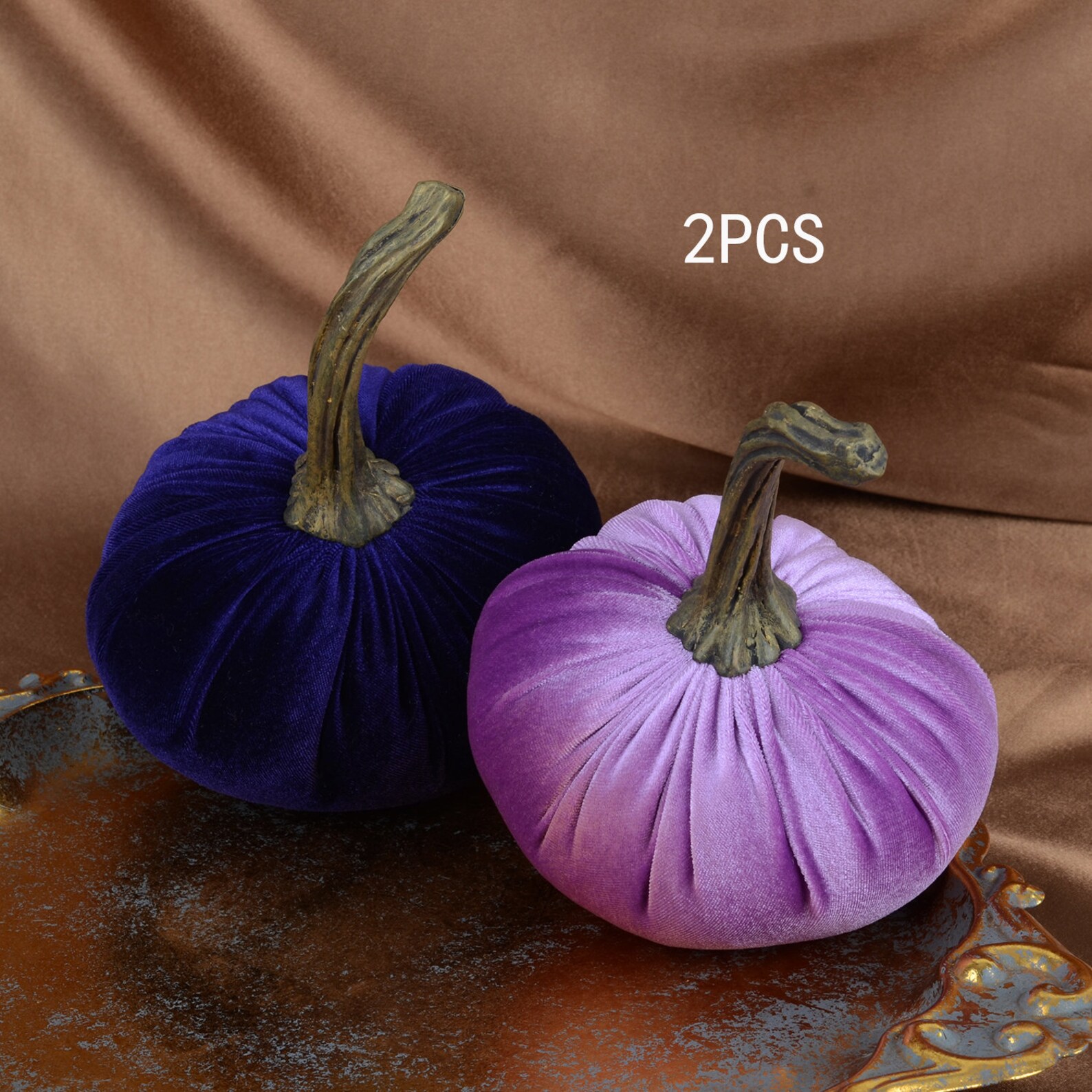 Velvet pumpkins2 piecespurple velvet pumpkinfall wedding Etsy