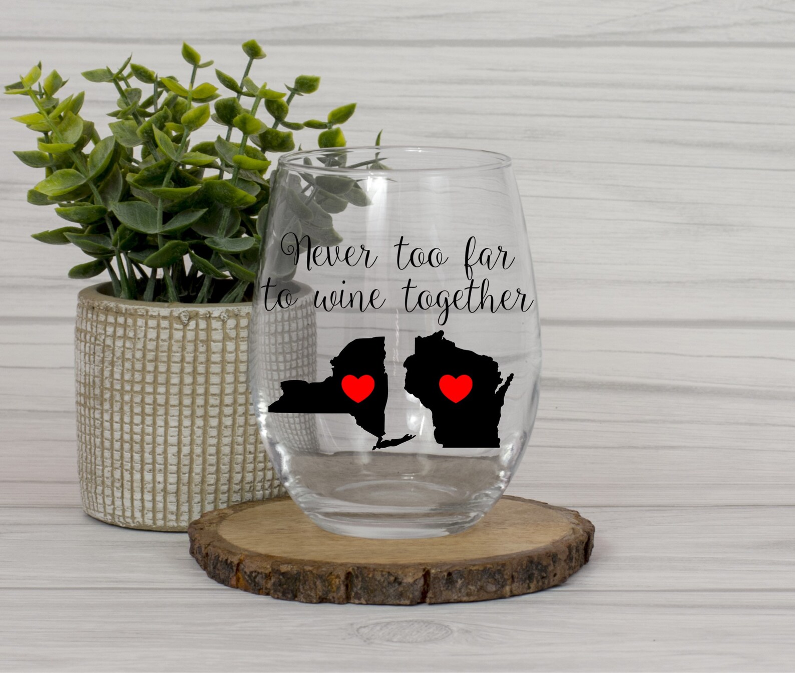 Never Too Far to Wine Together, Best Friend Wine Glass, Best Friend ...