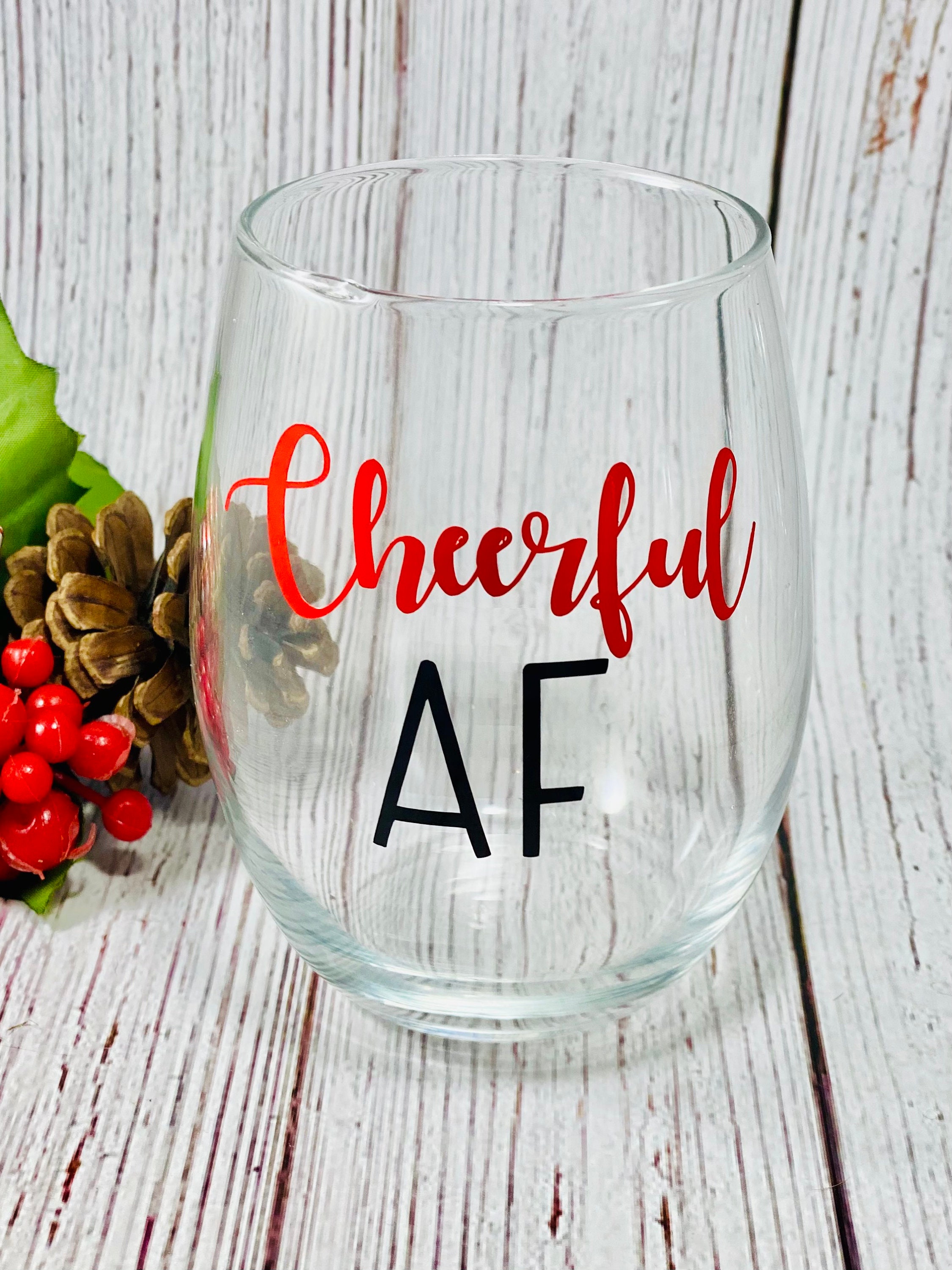 Stemless Wine Glass - Jolly, Happy, Merry – Relish Decor