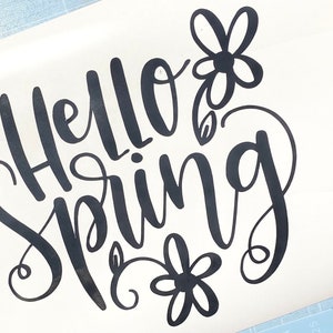 Hallo Frühling Aufkleber, Frühling Aufkleber, Frühlings-Dekor, DIY Frühling, Wohnkultur Aufkleber