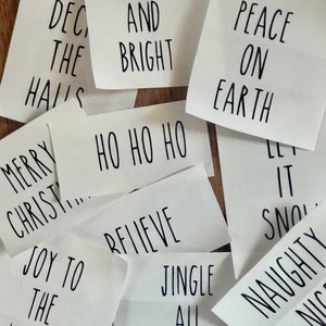 Christmas Holiday Rae Dunn Inspired Words Christmas Decals Christmas Rae Dunn Decals Holiday Decals DIY Rae Dunn Farmhouse Decals Custom