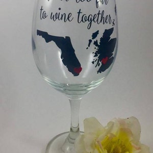 Never Too Far To Wine Together, Best Friend Wine Glass, Best Friend Gift, Long Distance Best Friend, Best Friend Long Distance, Wine Tumbler image 8