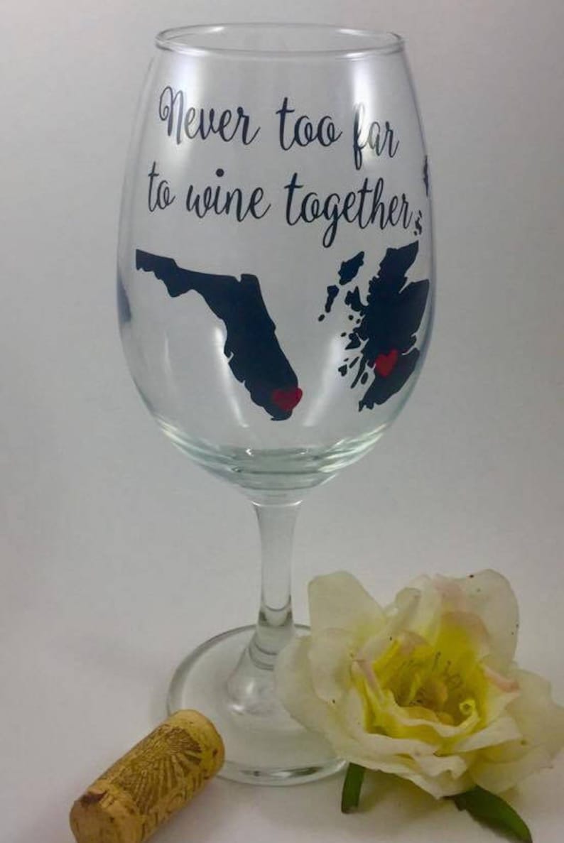 Never Too Far To Wine Together, Best Friend Wine Glass, Best Friend Gift, Long Distance Best Friend, Best Friend Long Distance, Wine Tumbler image 8