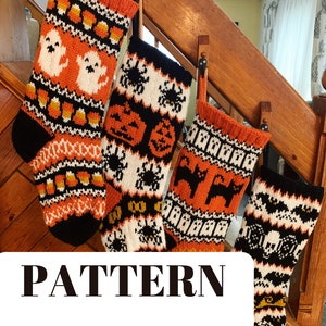 Spooky Halloween "Christmas Style" Stocking Pattern - PATTERN ONLY