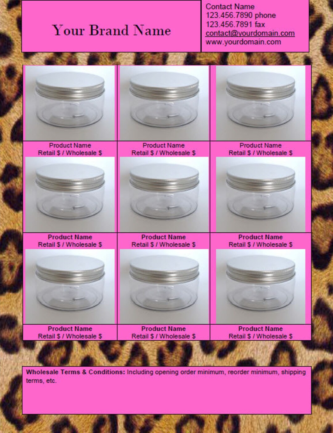 Microsoft Word Line Sheet Instant Download Template Pink Leopard By microsoft-word-line-sheet-instant-download-template-pink-leopard-by