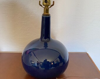 Blue Ceramic Lamp Etsy